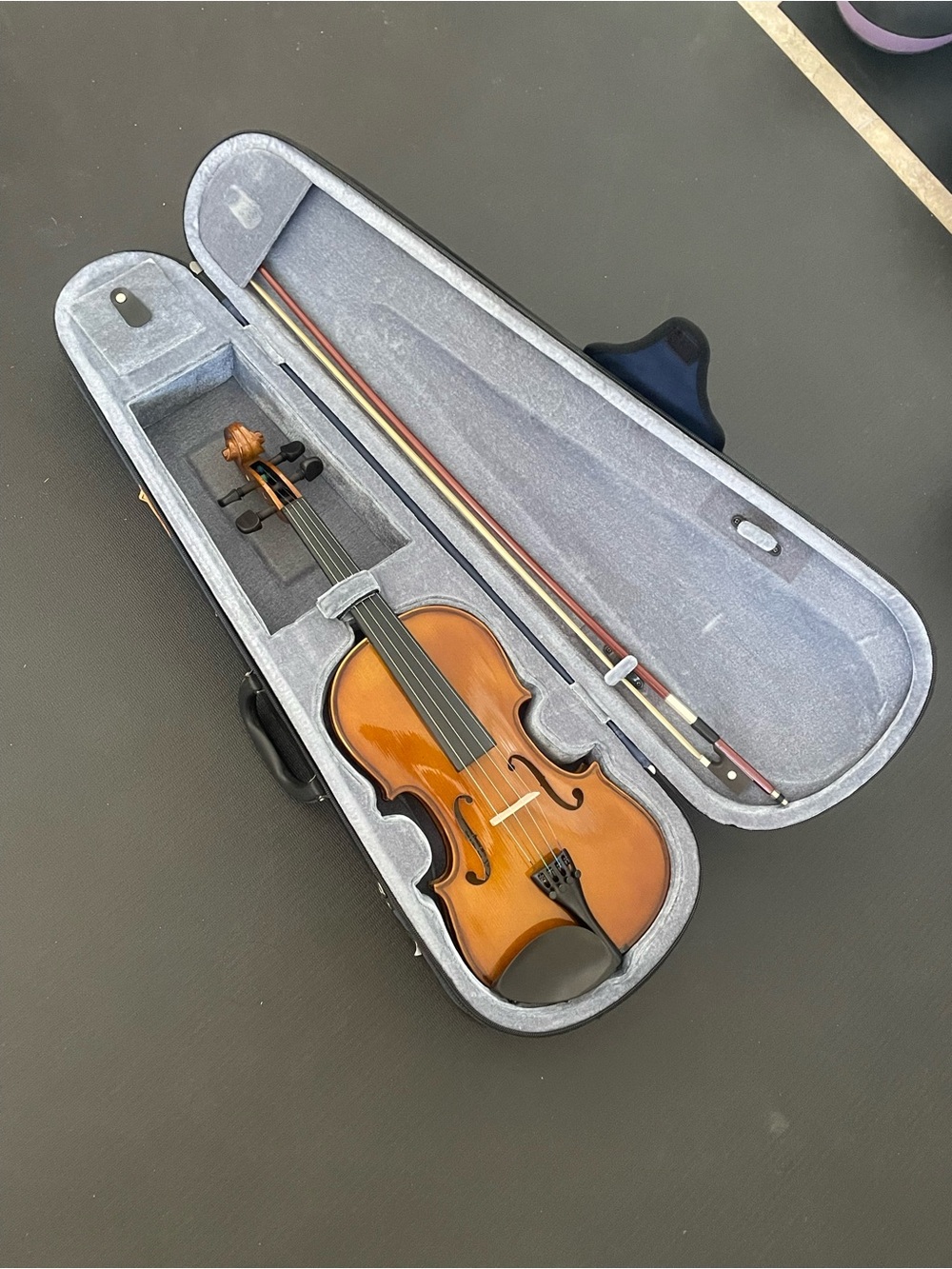 Cremona Violin in Light Brown Polish - Includes Case, Bow, and Accessories